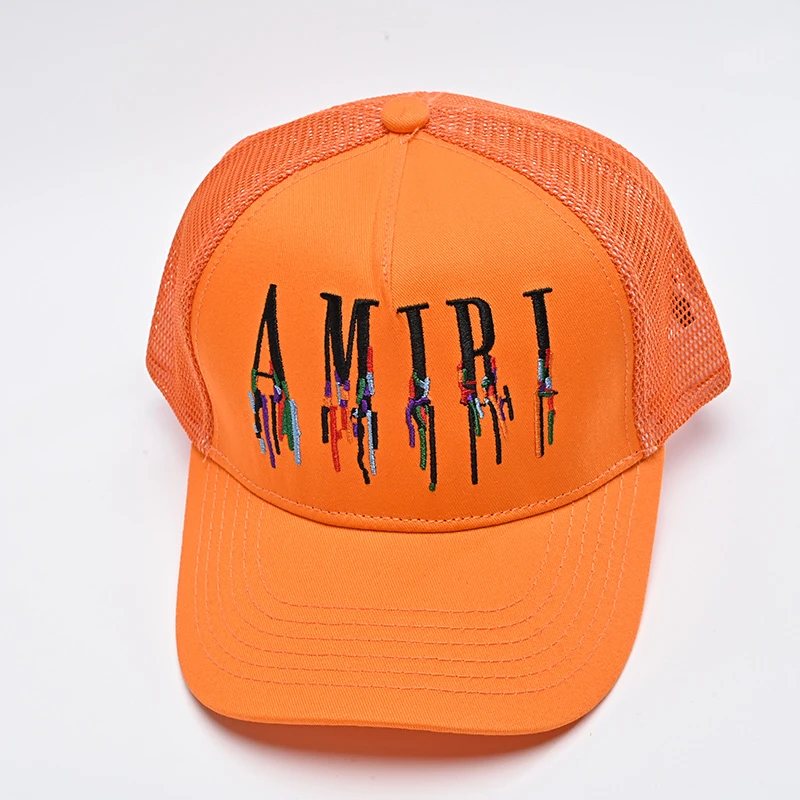 AMIRI Embroidered Paint Drip Core Logo Cap Orange