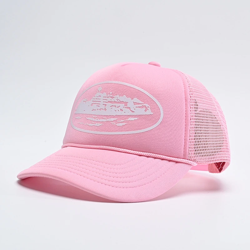 Corteiz Alcatraz Trucker Hat Pink Top-Version REPS